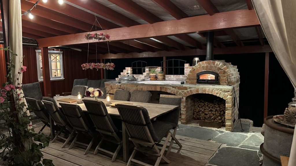 Pergola utomhusbelysning pizzaugn